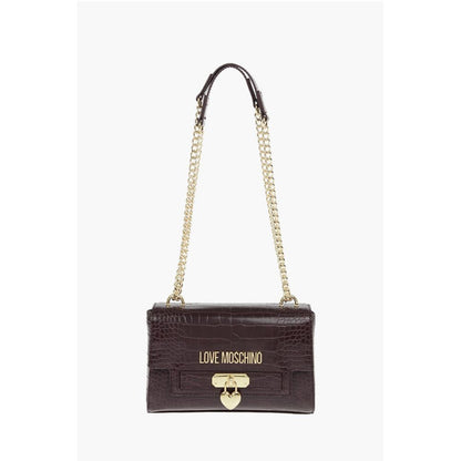 LOVE Crocodile Printed Faux Leather Crossbody Bag