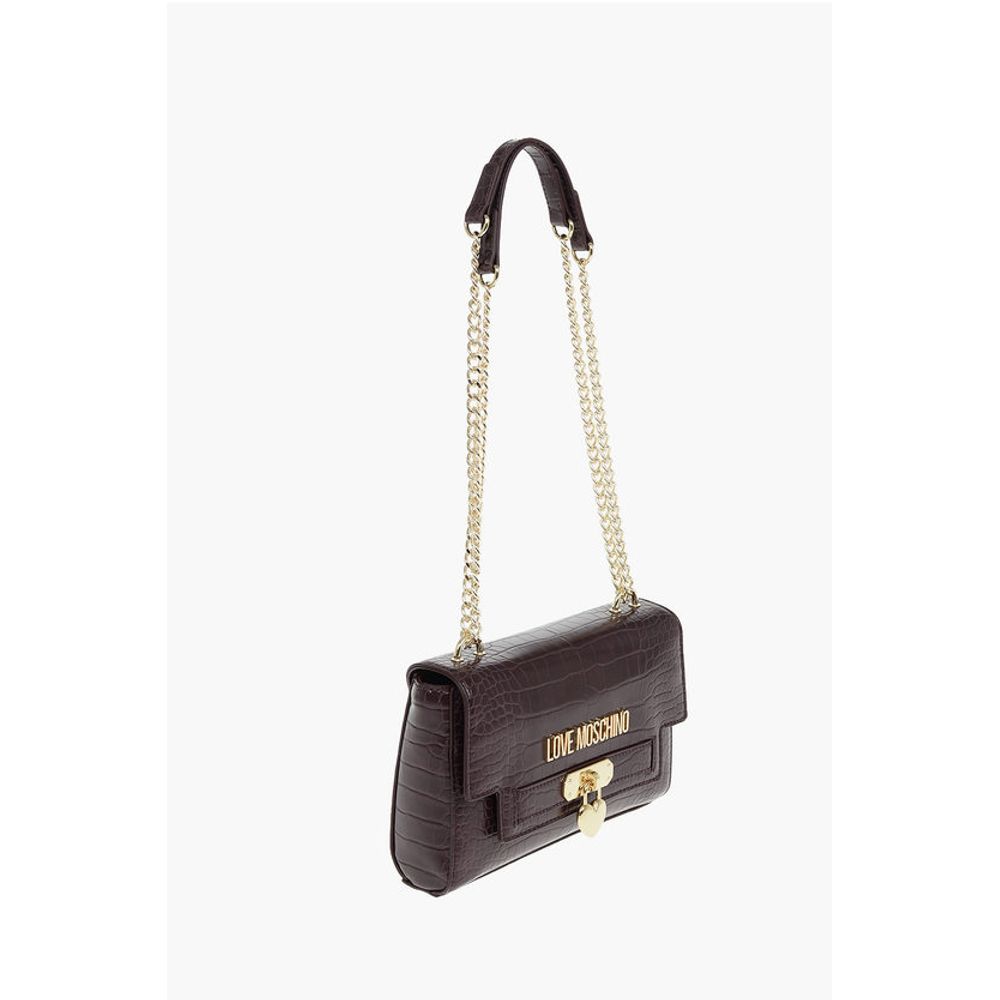 LOVE Crocodile Printed Faux Leather Crossbody Bag