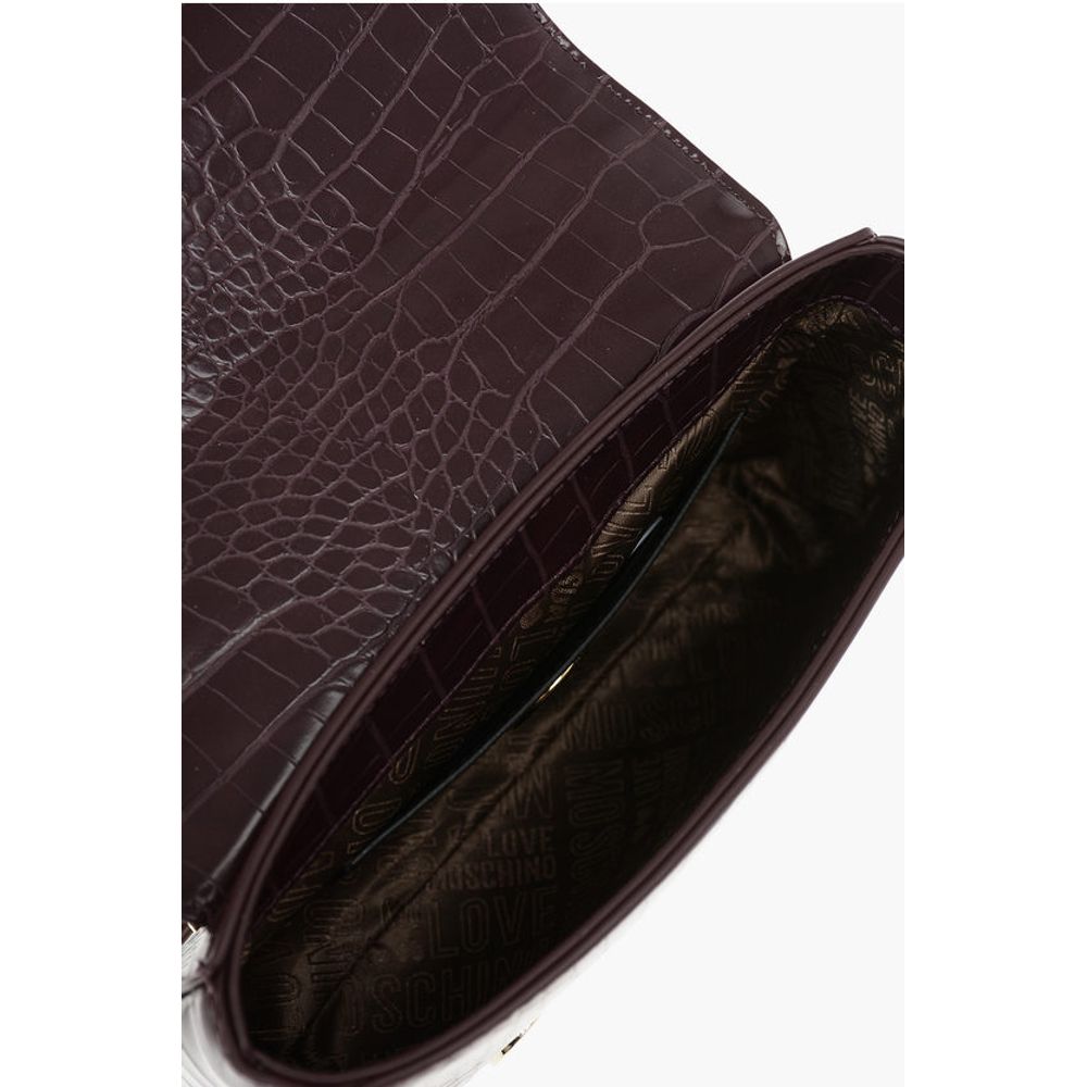 LOVE Crocodile Printed Faux Leather Crossbody Bag