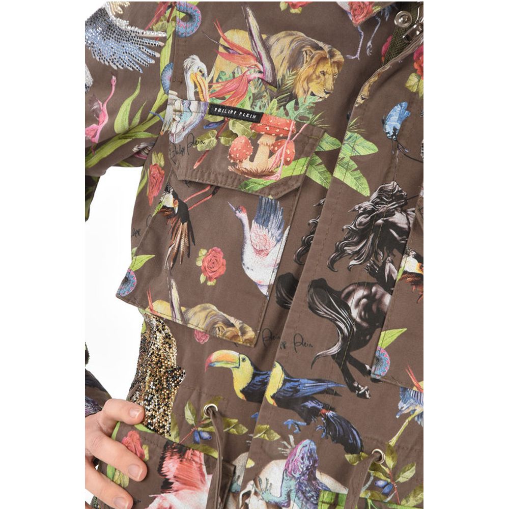 COUTURE Printed Parka JUNGLE embellished with Rhinestones
