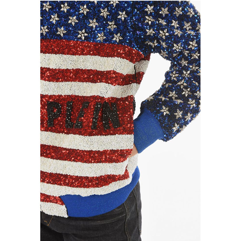 COUTURE All-Over Sequine and Crystal AMERICA Bomber Jacket