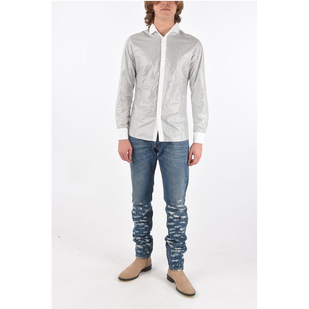 DIAMOND CUT Jewel Shirt with Spread Collar