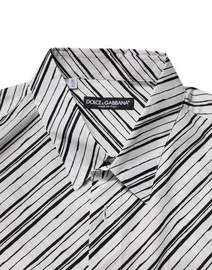 White Striped Long Sleeves Men Formal Shirt