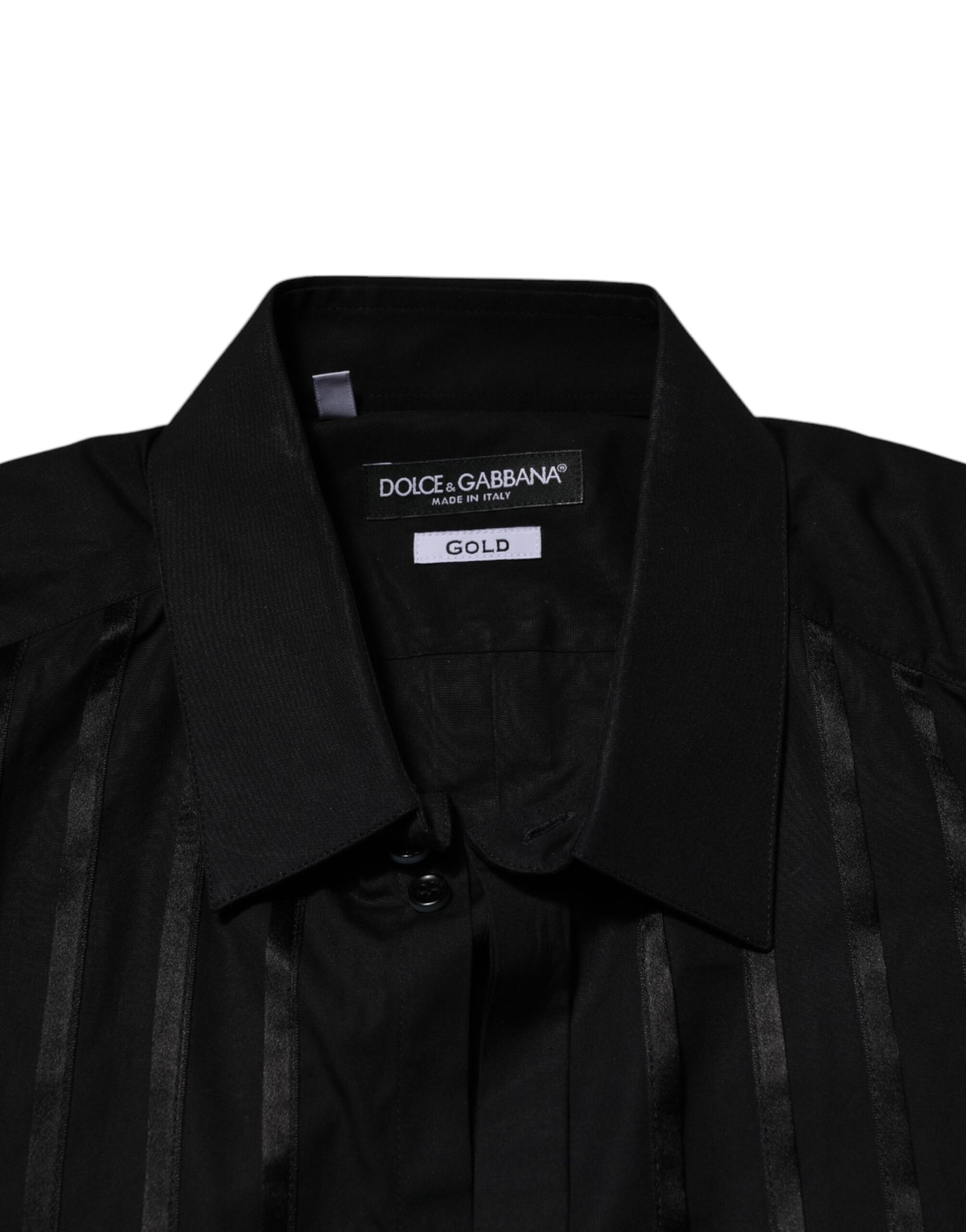 Black GOLD Long Sleeves Men Formal Dress Shirt