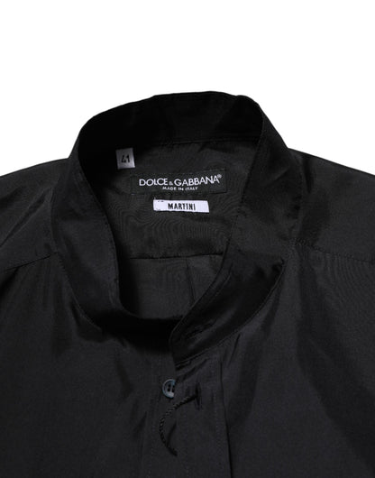 Dark Blue Silk MARTINI Men Formal Dress Shirt