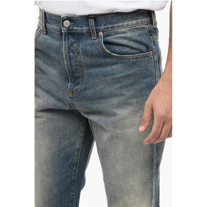 Skinny Fit Vintage Wash Denims with Fringed Hem 16cm