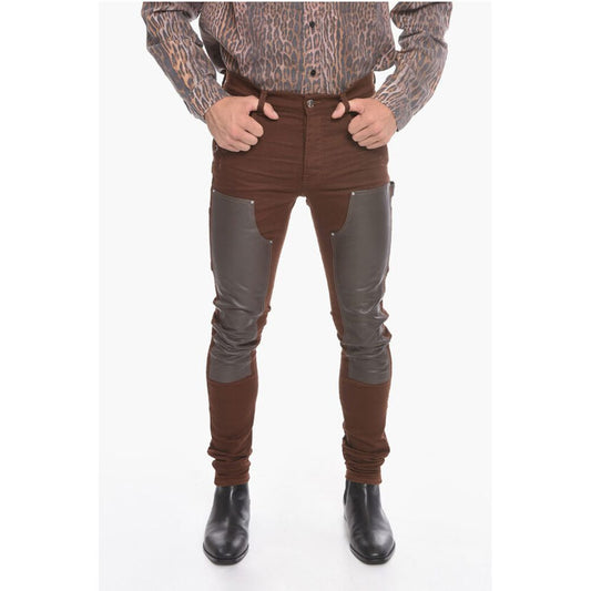 Stretchy WORKMAN Skinny Denims with Leather Detailing 15cm