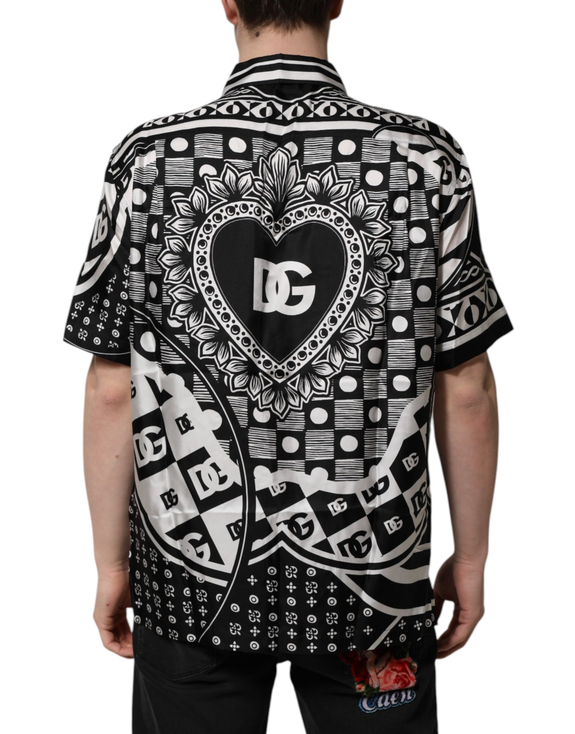 Black Bandana Casual Short Sleeve Shirt