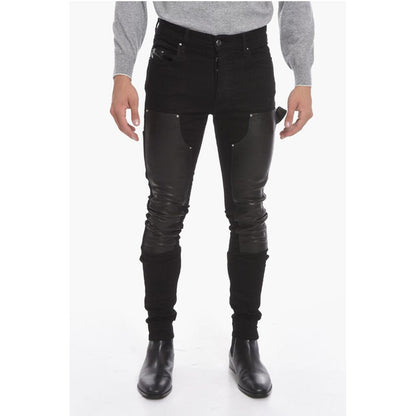 Stretchy WORKMAN Skinny Denims with Leather Detailing 16cm