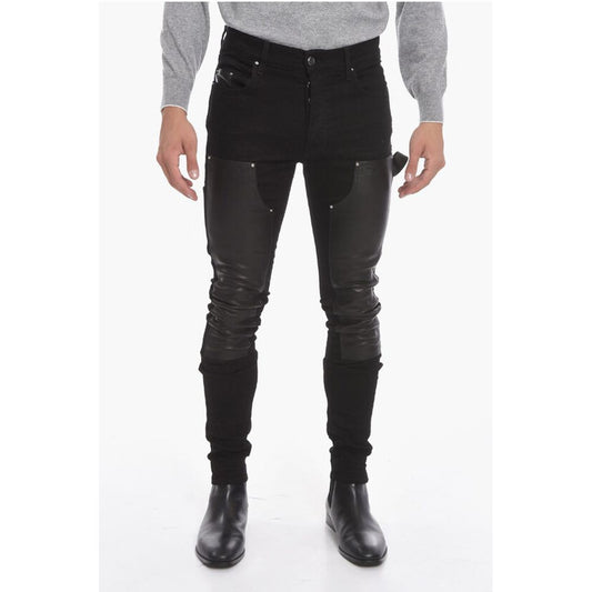 Stretchy WORKMAN Skinny Denims with Leather Detailing 16cm