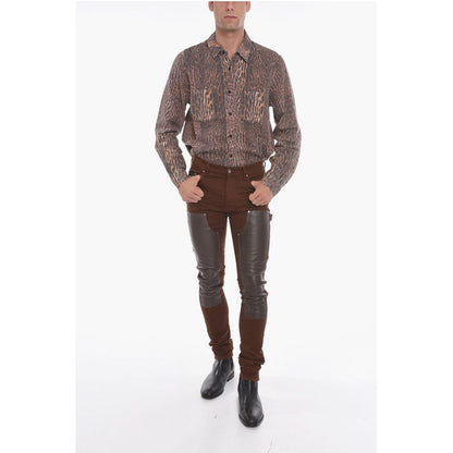 Stretchy WORKMAN Skinny Denims with Leather Detailing 15cm