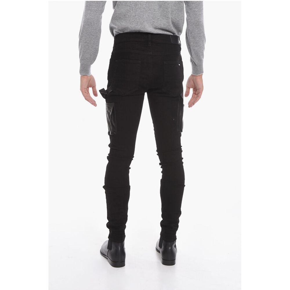 Stretchy WORKMAN Skinny Denims with Leather Detailing 16cm