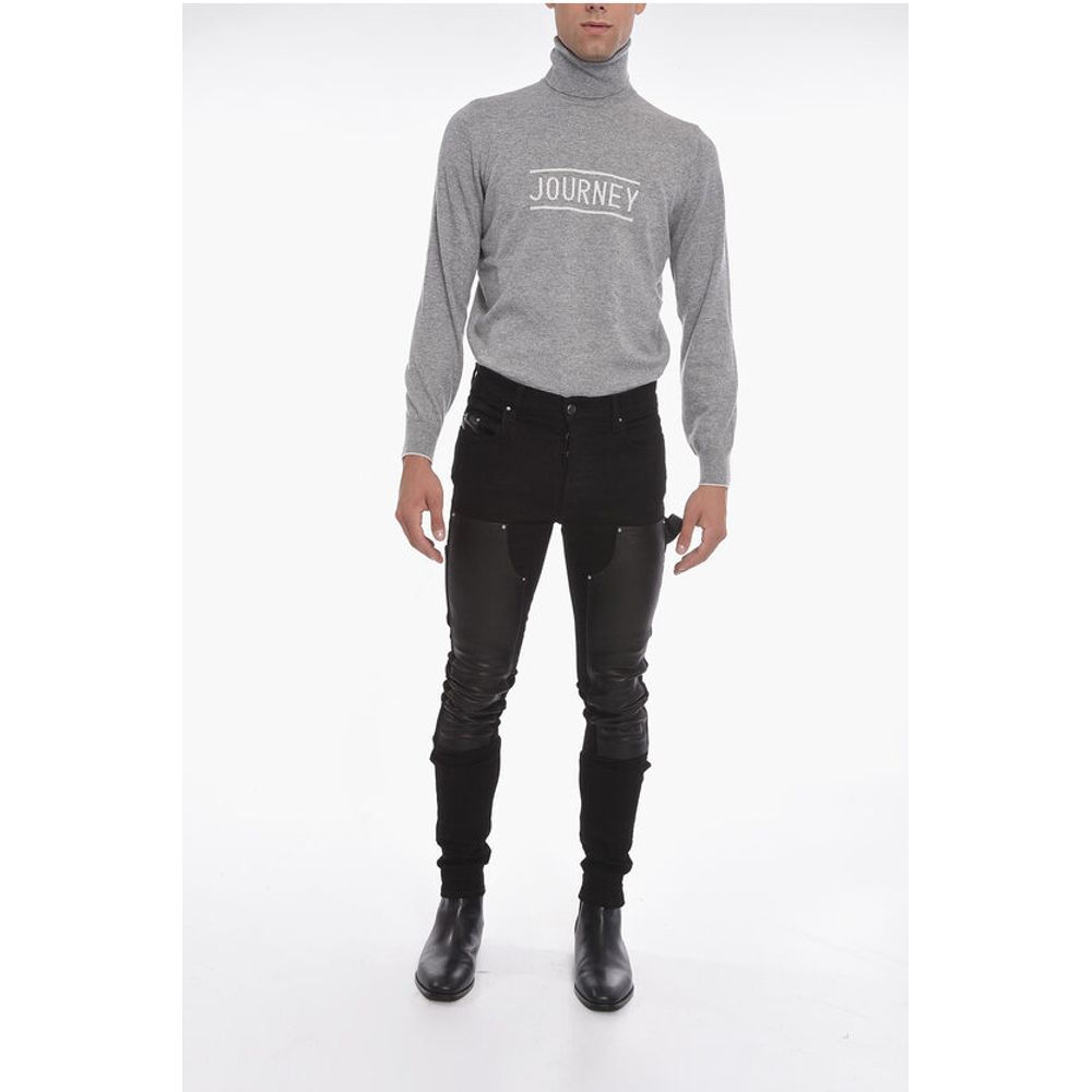 Stretchy WORKMAN Skinny Denims with Leather Detailing 16cm