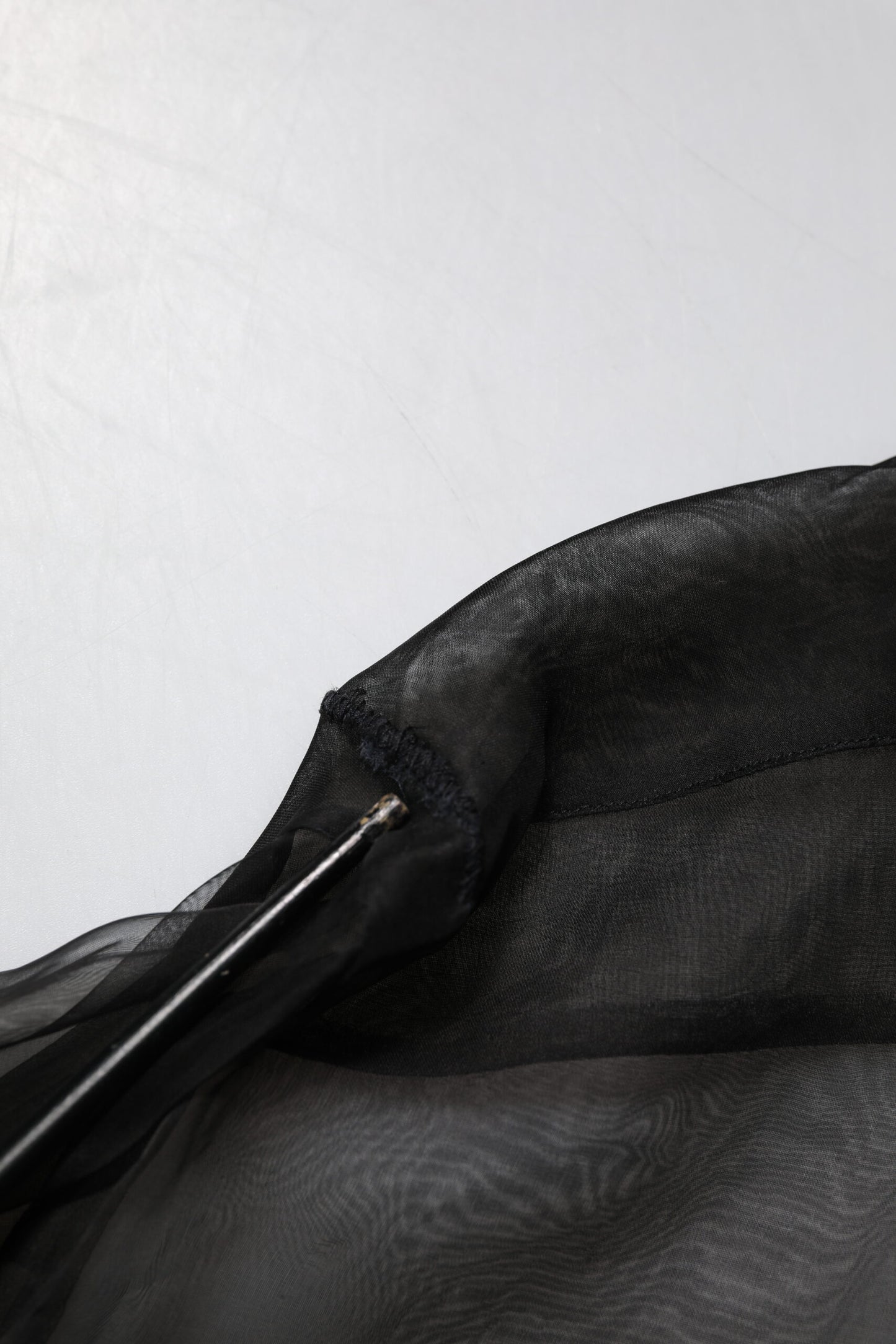 Black Silk Lace Long Sleeves Dress Shirt