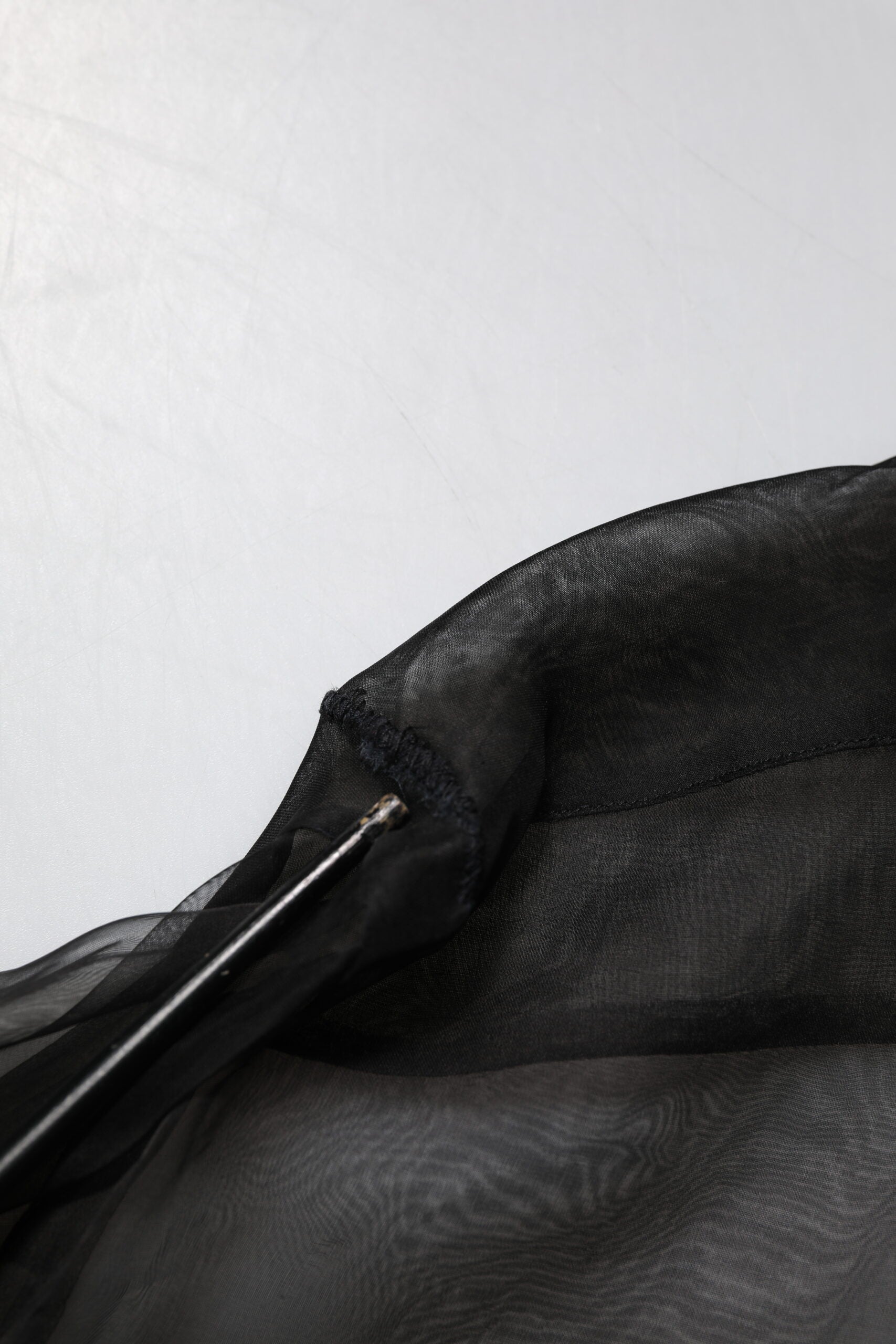 Black Silk Lace Long Sleeves Dress Shirt