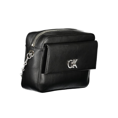 Black Polyester Women Handbag