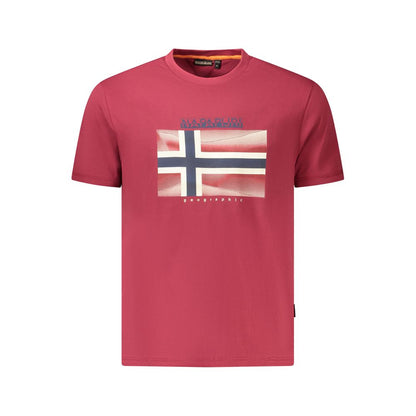 Camiseta roja de algodón para hombre