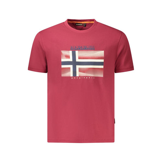 Camiseta roja de algodón para hombre