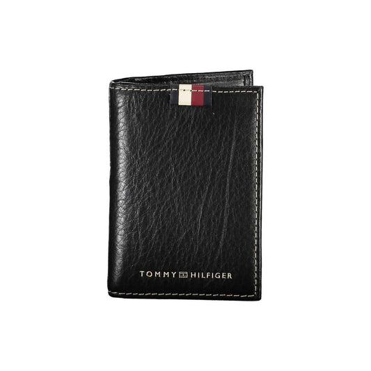 Tarjetero de piel negro para hombre