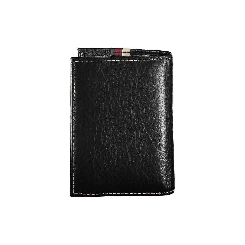 Tarjetero de piel negro para hombre