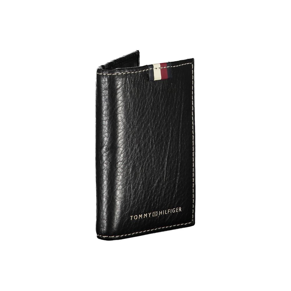 Tarjetero de piel negro para hombre