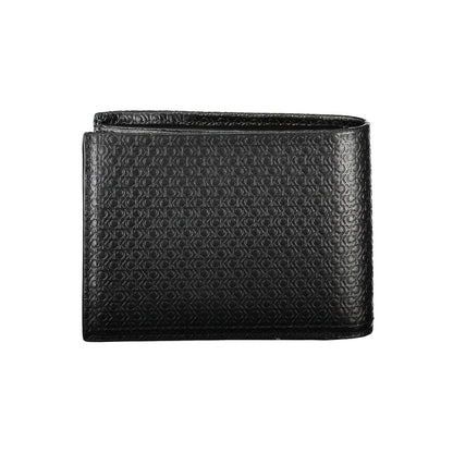 Elegante Billetera Bifold de Piel Negra con Bloqueo RFID
