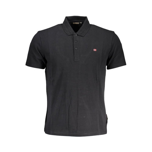 Polo negro de algodón para hombre