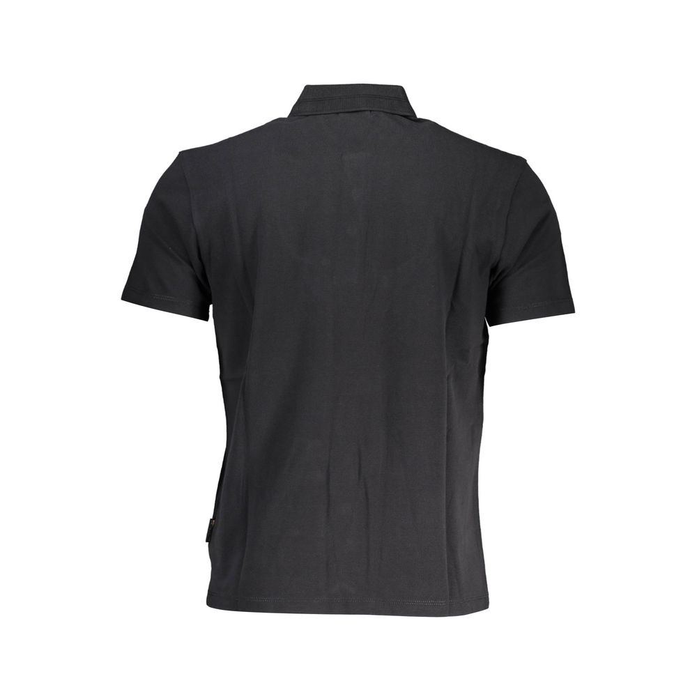 Polo negro de algodón para hombre