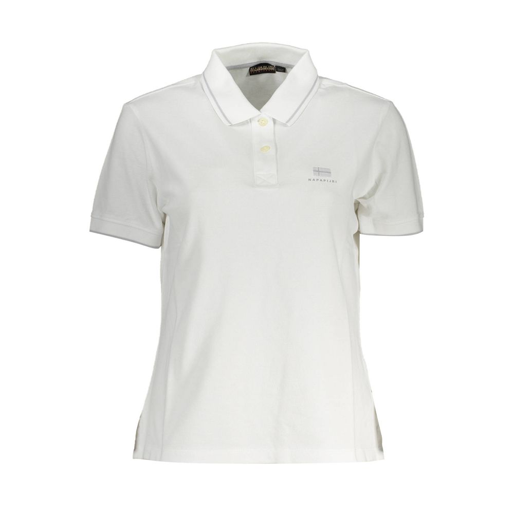 Polo blanco de algodón para mujer