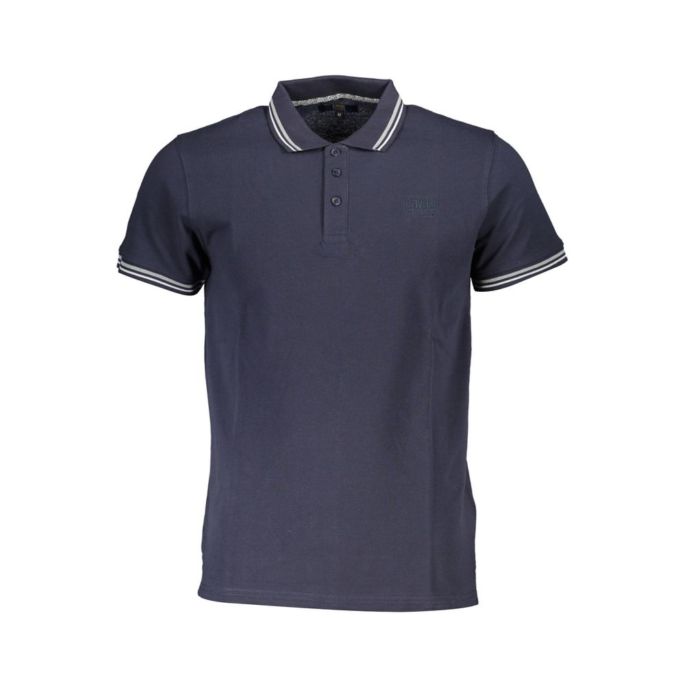 Polo azul de algodón para hombre