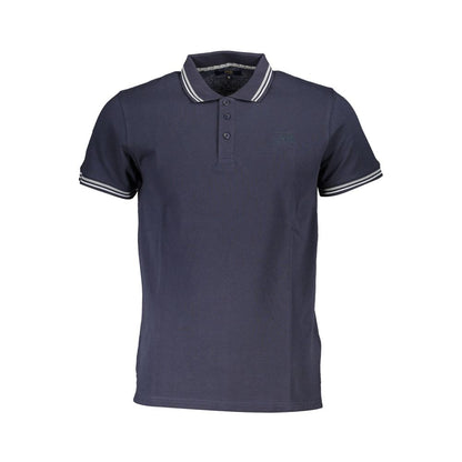 Polo azul de algodón para hombre