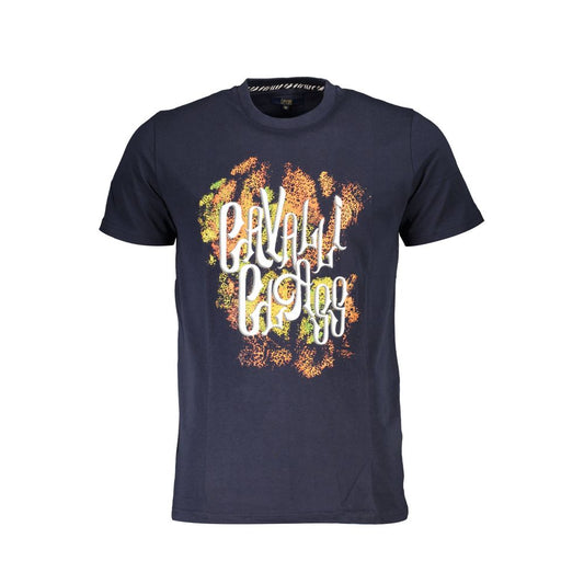 Camiseta azul de algodón para hombre