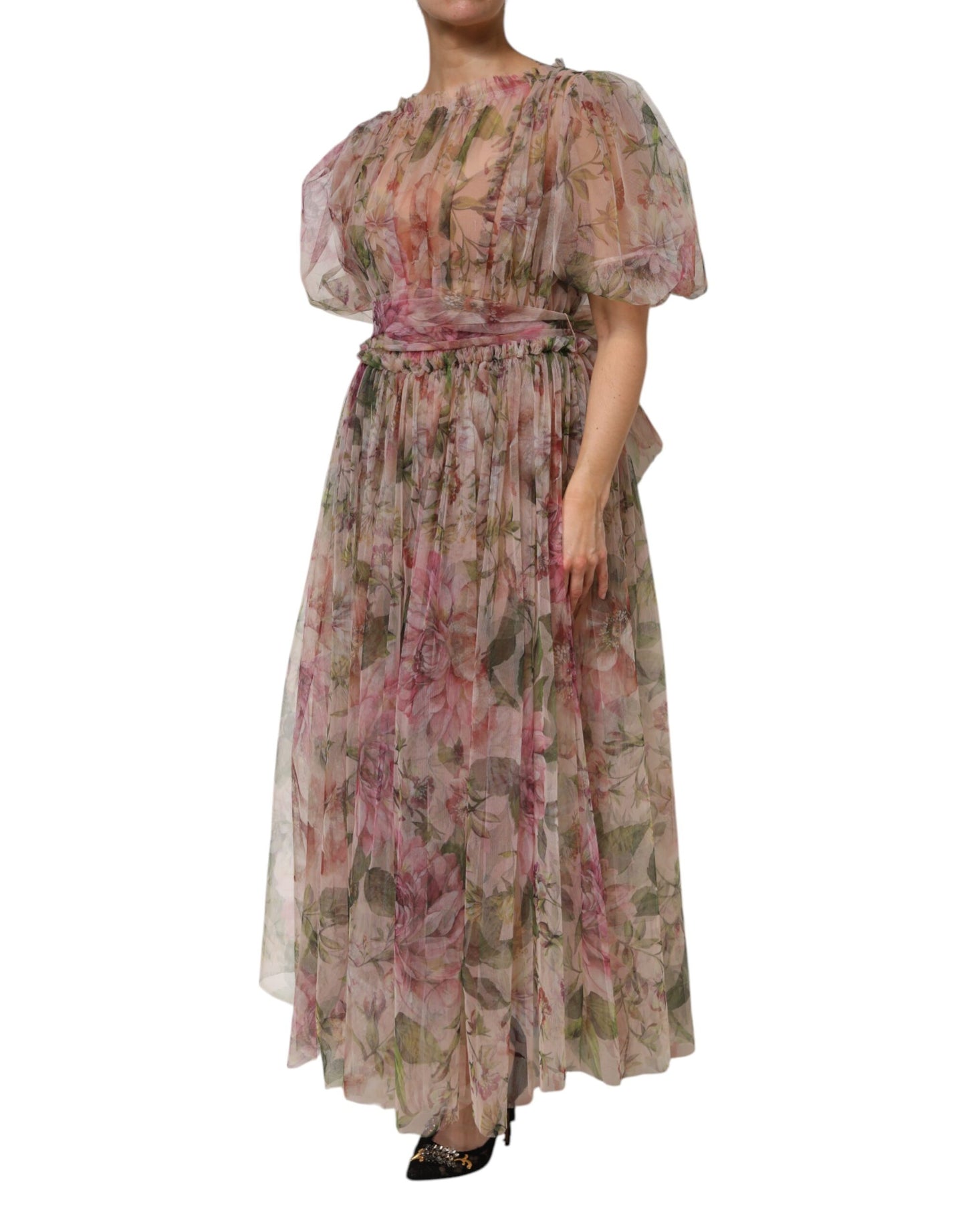 Multicolor Floral Print Long Maxi Gown Dress