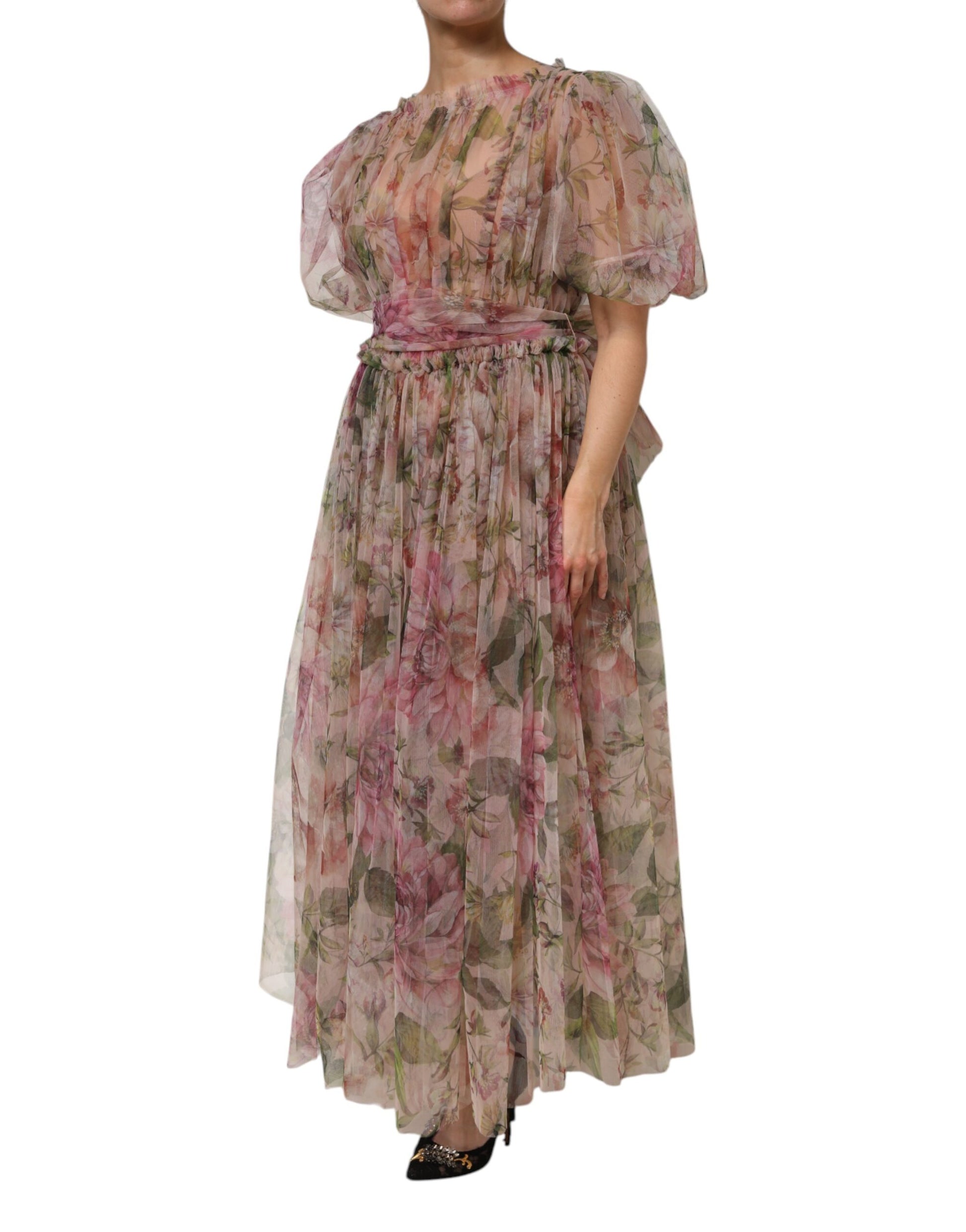 Multicolor Floral Print Long Maxi Gown Dress