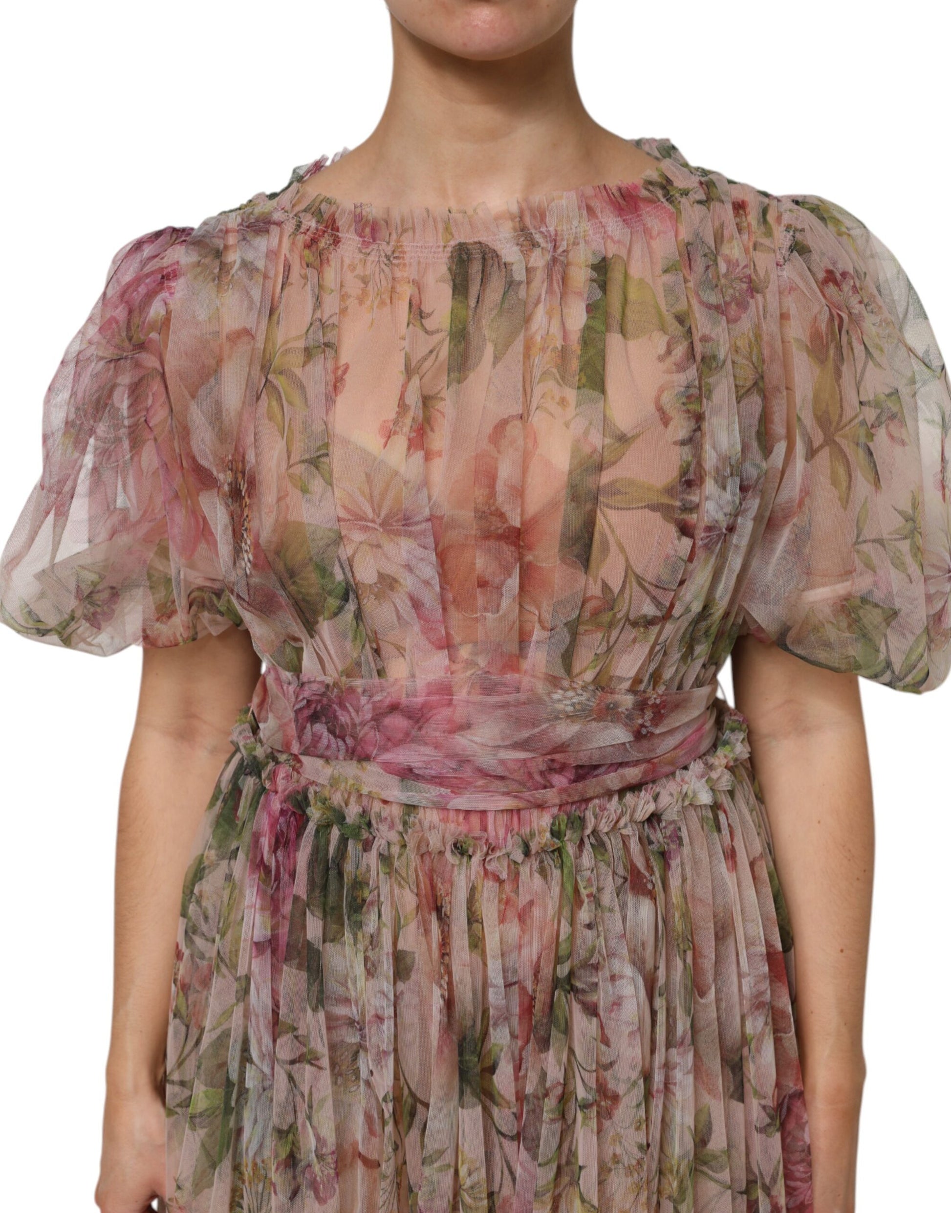 Multicolor Floral Print Long Maxi Gown Dress