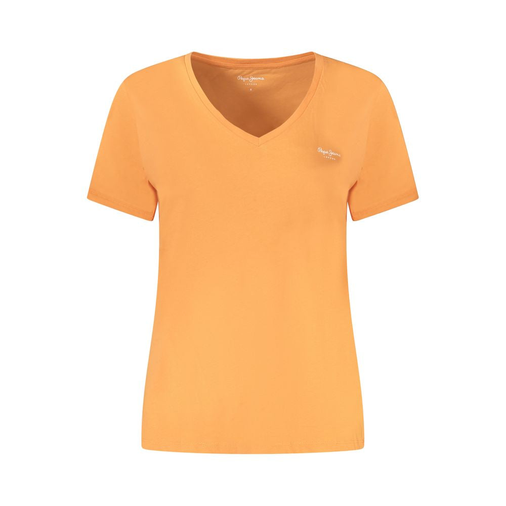 Orange Cotton Tops & T-Shirt