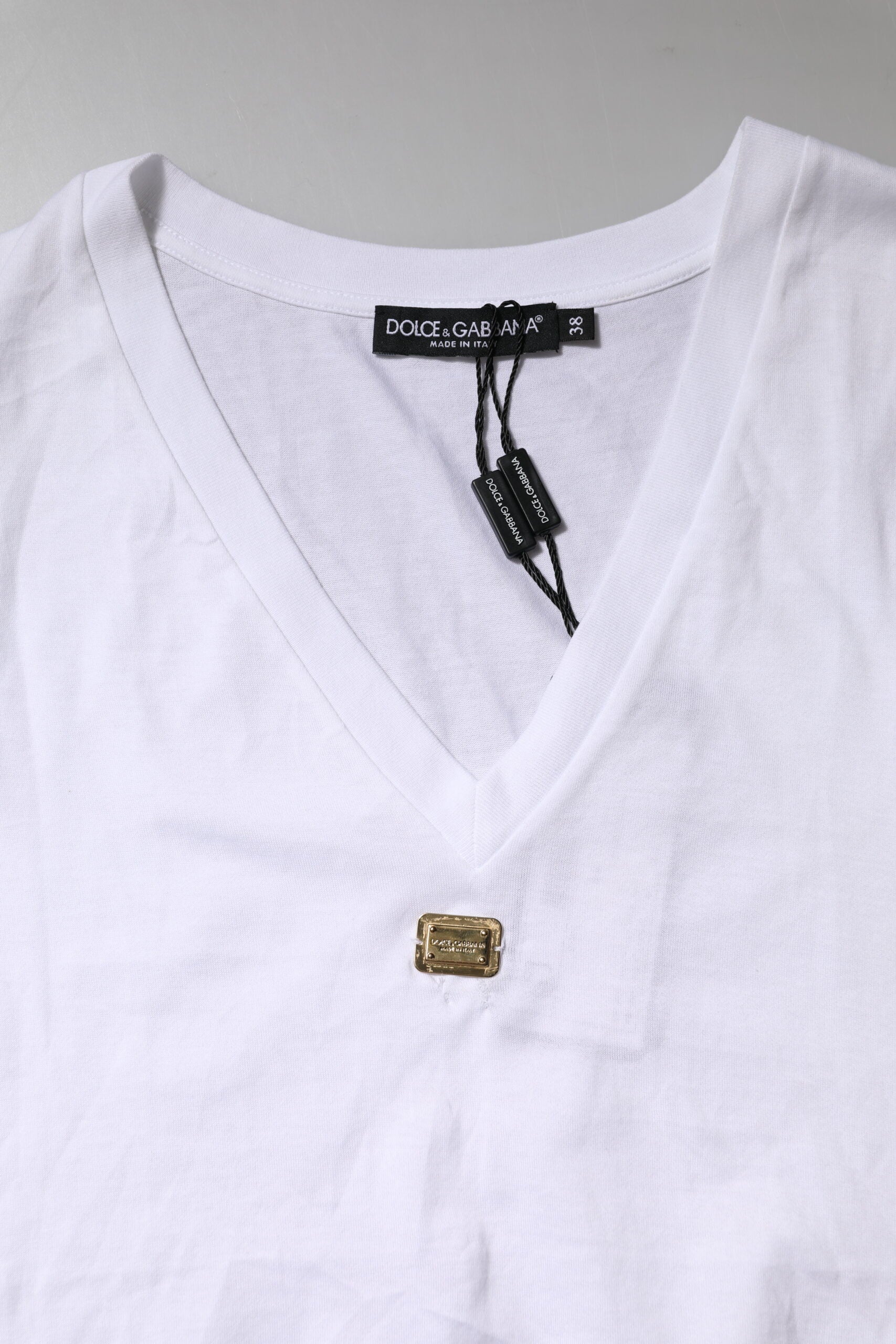 White Cotton Short Sleeve V-Neck Top T-shirt