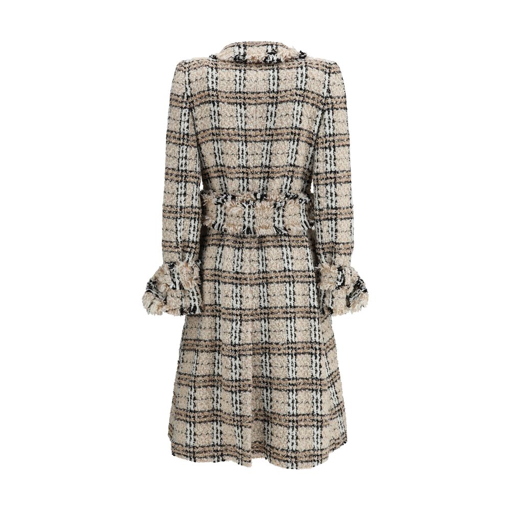 Check bouclé Coat