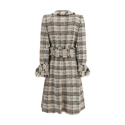 Check bouclé Coat