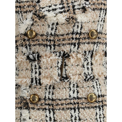 Check bouclé Coat