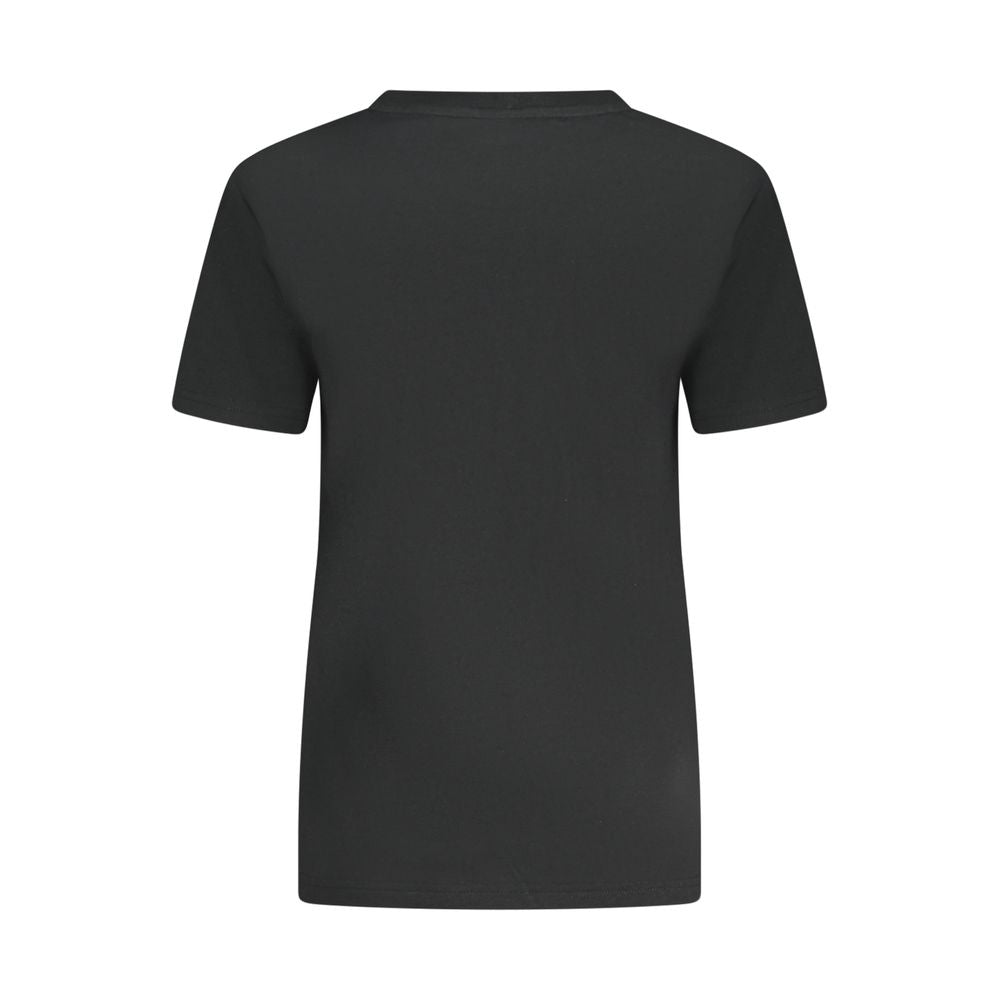 Camiseta negra de algodón para mujer