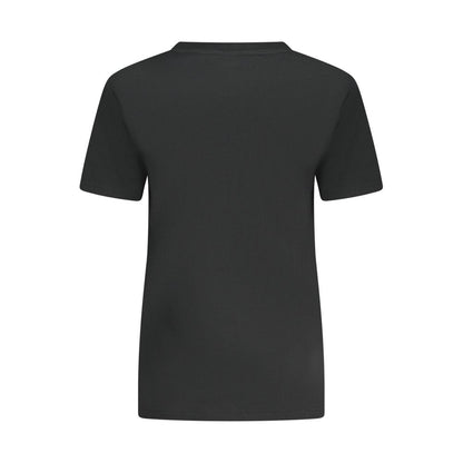 Camiseta negra de algodón para mujer