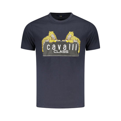 Blue Cotton Men T-Shirt