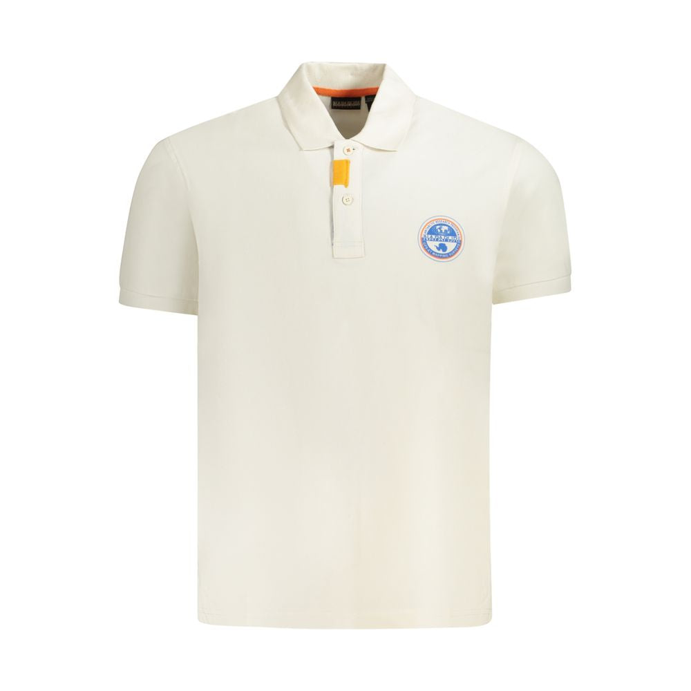 Polo blanco de algodón para hombre