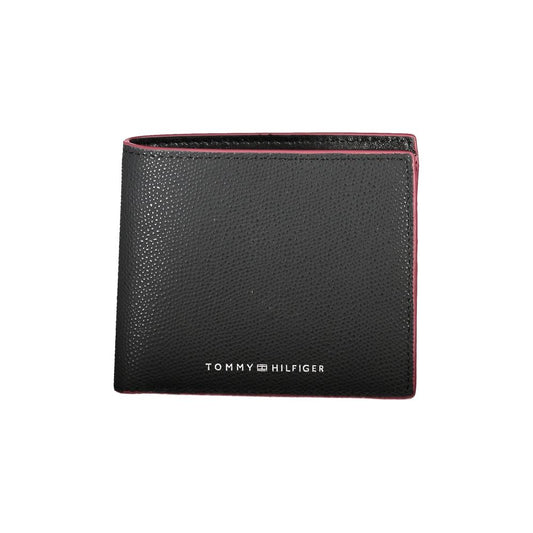 Elegante cartera de piel negra