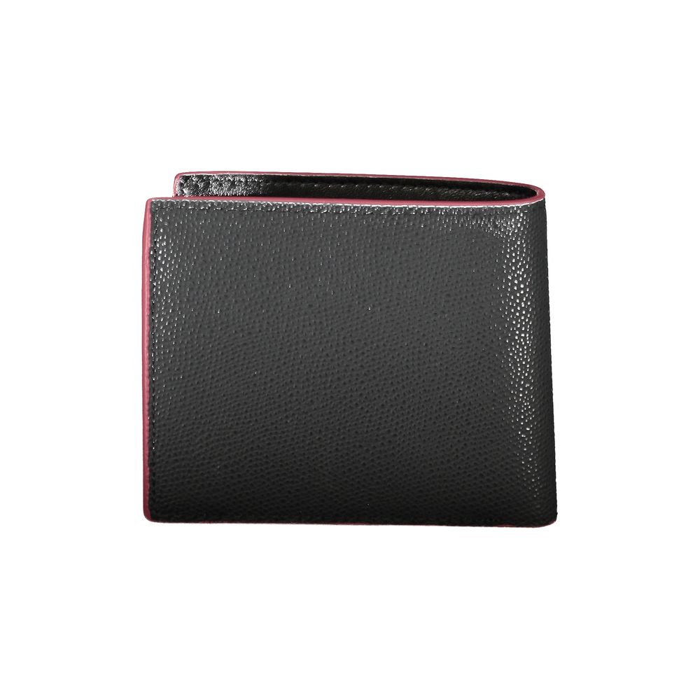 Elegante cartera de piel negra
