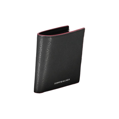 Elegante cartera de piel negra