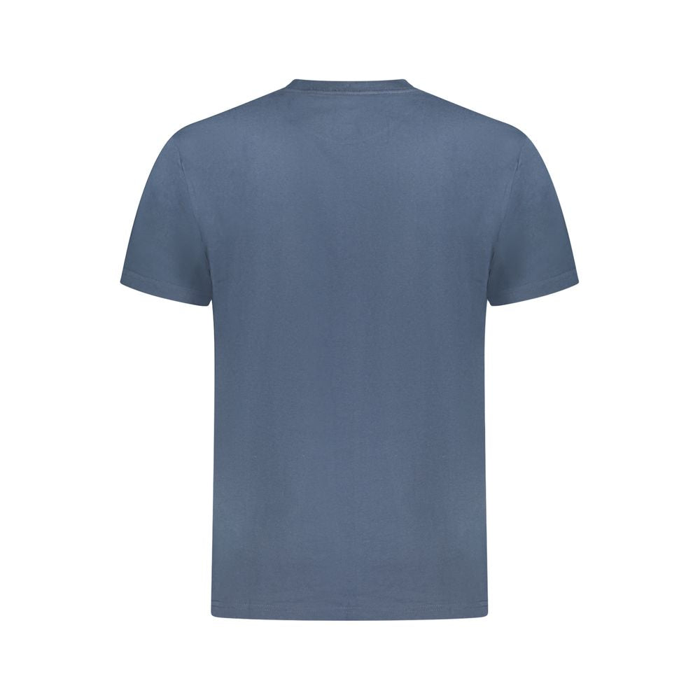 Camiseta azul de algodón para hombre