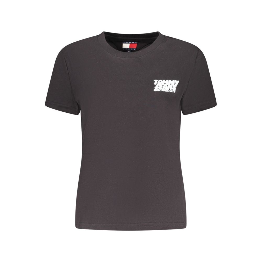 Black Cotton Women T-Shirt