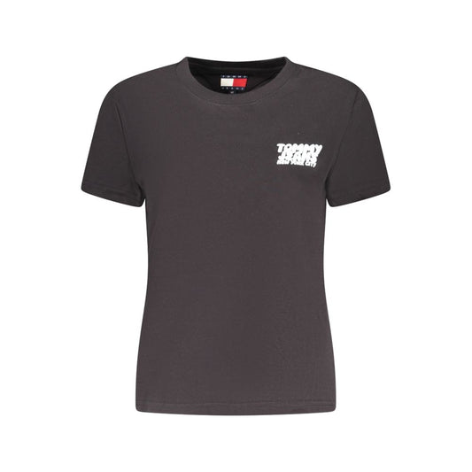 Black Cotton Women T-Shirt